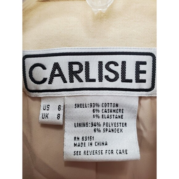 Carlisle Cotton/Cashmere Blend Microfiber Button-Up Blazer w/Pockets Sz 6 Lined - Picture 5 of 6